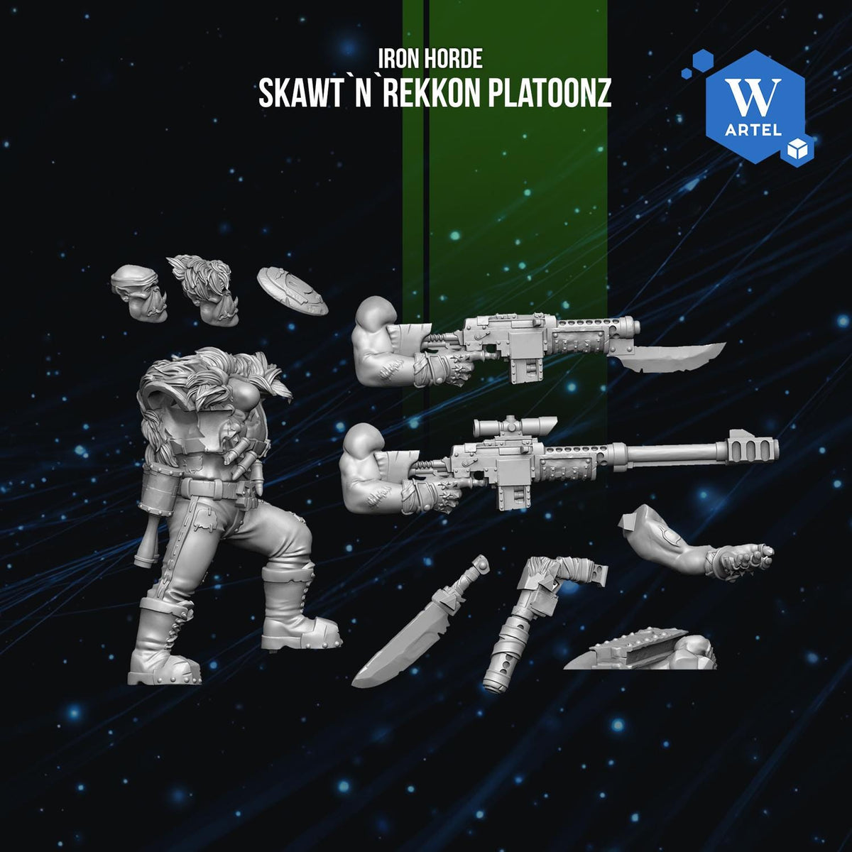 Skawt n Rekkon Platoonz | Artel W | 3d Printed Tabletop Wargames Proxy Model