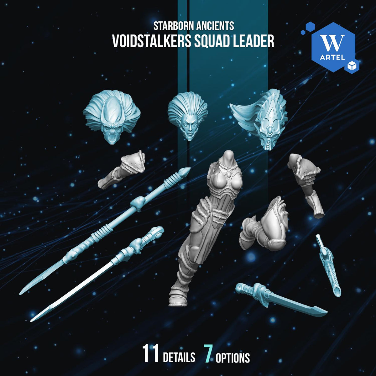 Voidstalkers Squad Leader | Artel W | 3d Printed Tabletop Wargames Model