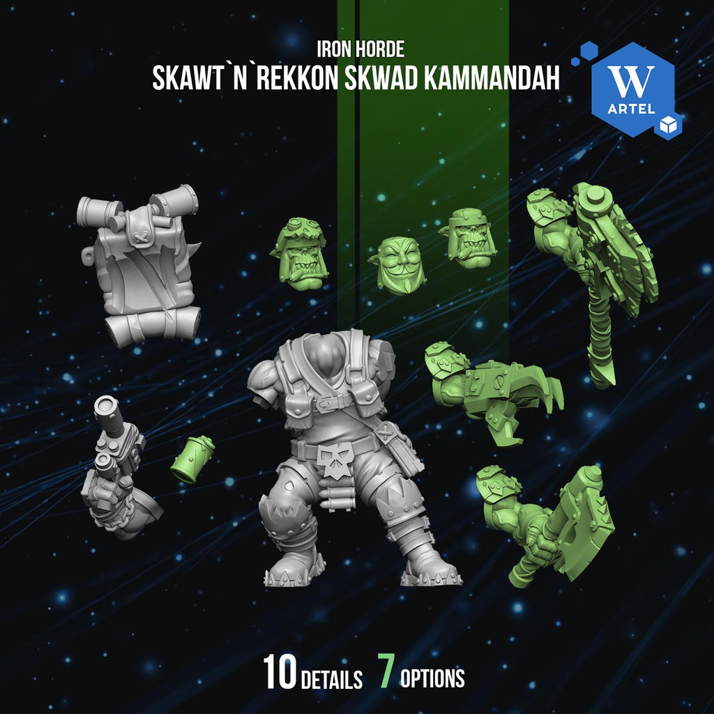 Skawt n Rekkon Skwad Kammandah | Artel W | 3d Printed Tabletop Wargames Proxy Model