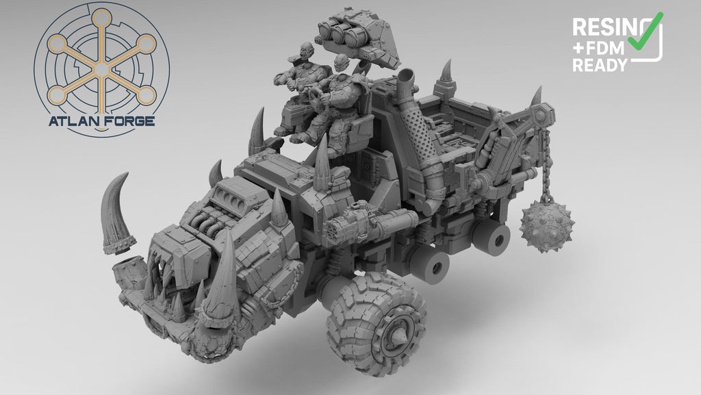 Grokk Tuskhauler - Monster Truck Transport | Atlan Forge | 3d Printed Tabletop Wargames Miniature