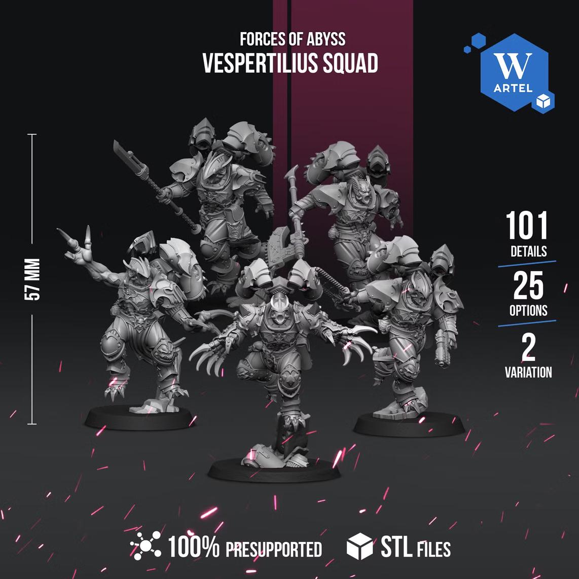Vespertilius Squad | Artel W | 3d Printed Tabletop Wargames Model