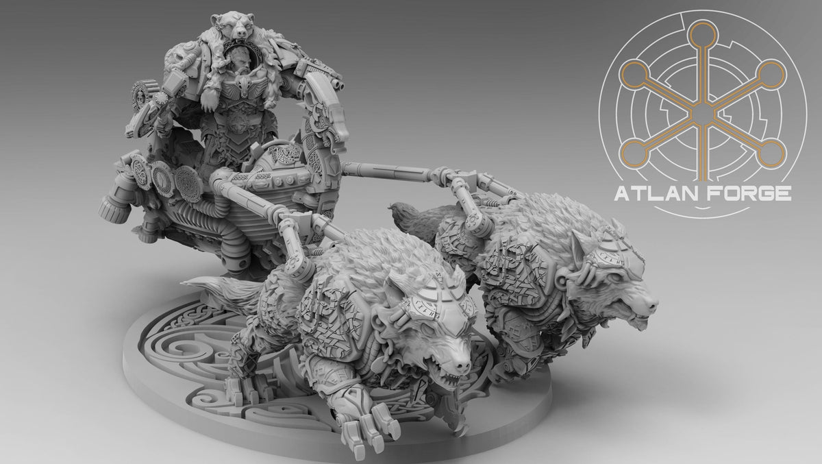 Endre Isklaw on Chariot | Atlan Forge | 3d Printed Tabletop Wargames Model