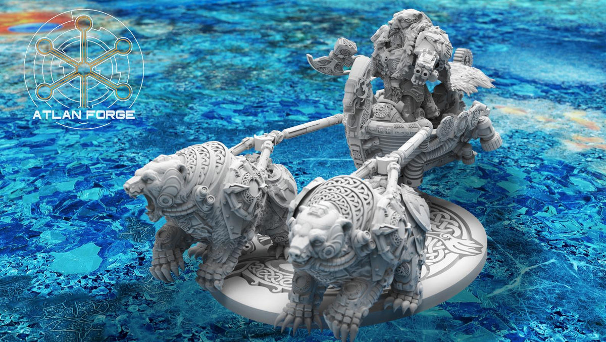 Endre Isklaw on Chariot | Atlan Forge | 3d Printed Tabletop Wargames Model